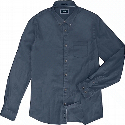 Ανδρικό μονόχρωμο πουκάμισο με τσέπη στο στήθος σε χρώμα μπλέ σκούρο Ανδρικό μονόχρωμο πουκάμισο με τσέπη στο στήθος σε χρώμα μπλέ σκούρο