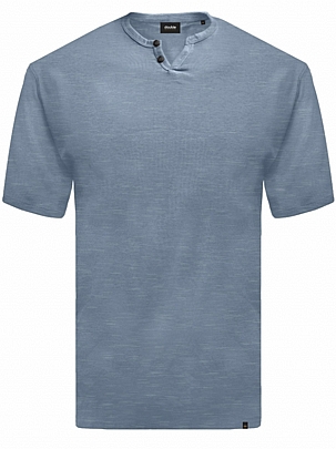 Henley T-Shirt V-Neck σε χρώμα μπλέ Henley T-Shirt V-Neck σε χρώμα μπλέ