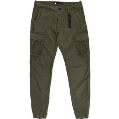 Pants cargo with elastic tape hem ανοιχτό χακί Pants cargo with elastic tape hem ανοιχτό χακί
