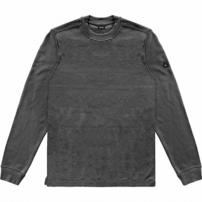 T-Shirt με waffle υφή σε γκρί χρώμα