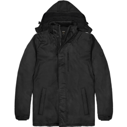 Μπουφάν PARKA neoprene με επένδυση σε μαύρο