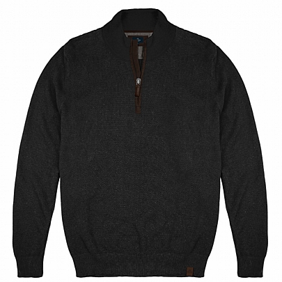 Knit Half-Zip (Special Yarn) σε μαύρο χρώμα