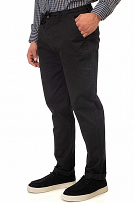 Chinos Casual παντελόνι με λάστιχο στη μέση σε μαύρο 