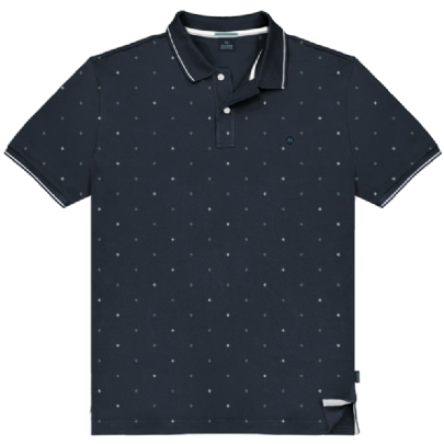 Polo pique all-over print σε navy