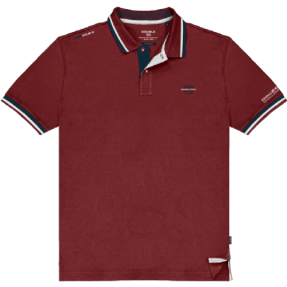 Polo pique με διχρωμία σε κόκκινο