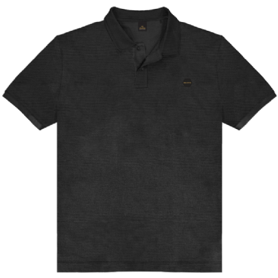 Polo waffle σε μαύρο