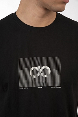 T-Shirt with thin high density print σε μαύρο
