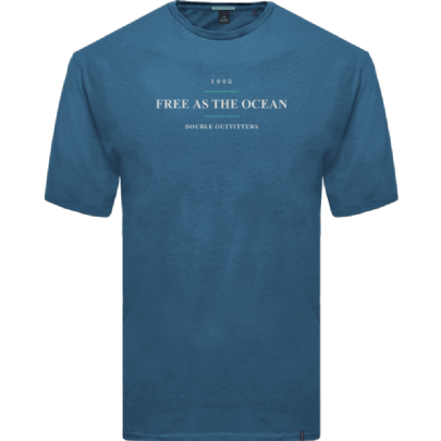 T-Shirt with Double Pressed print σε Ocean μπλε