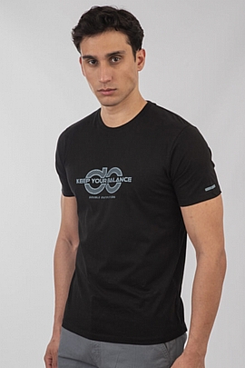 T-Shirt with High-Density Print σε μαύρο