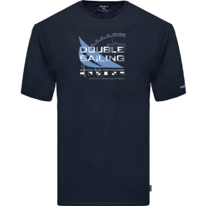 T-Shirt with Double Pressed Print σε μπλε σκούρο