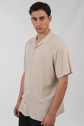 Shirt with Camp Collar and Short Sleeves στο χρώμα του πάγου