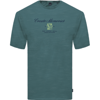 T-Shirt with Double Pressed Print σε πετρόλ
