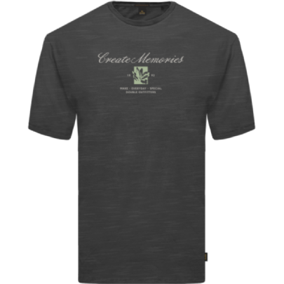 T-Shirt with Double Pressed Print σε ανθρακί