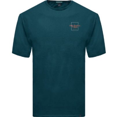 Ανδρικό T-shirt με σταμπα μπρος και πίσω σε χρώμα πετρόλ