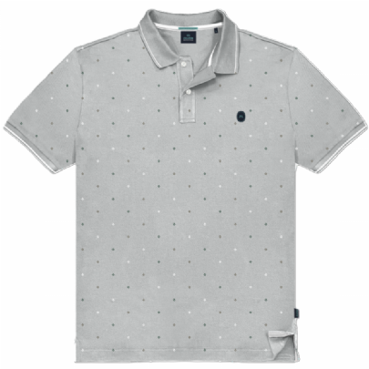 Polo pique all-over print σε γκρεζ