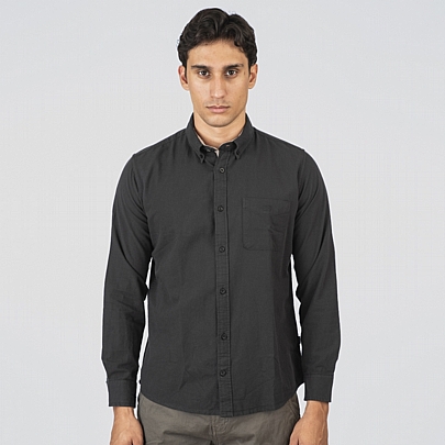 Πουκάμισο μακρυμάνικο Premium με τσέπη σε μαύρο Πουκάμισο μακρυμάνικο Premium με τσέπη σε μαύρο