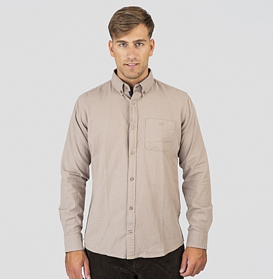 Πουκάμισο μακρυμάνικο Premium με τσέπη σε γκρι-μπεζ Πουκάμισο μακρυμάνικο Premium με τσέπη σε γκρι-μπεζ