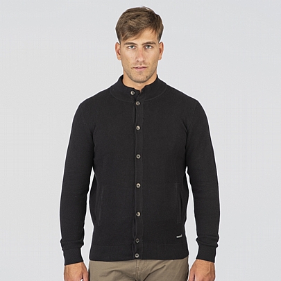 Zακέτα πλεκτή με κουμπιά σε μαύρο