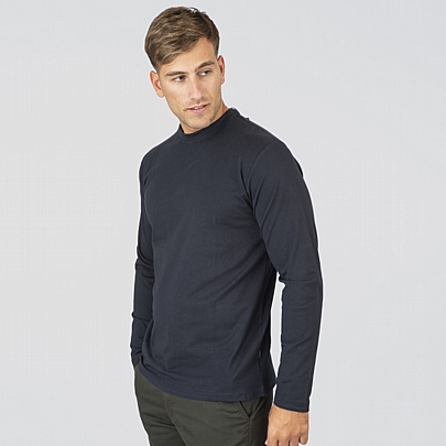 T-shirt μακρυμάνικο μονόχρωμο σε μπλε σκούρο