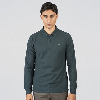 Πόλο πικέ μπλούζα σε πράσινο σκούρο