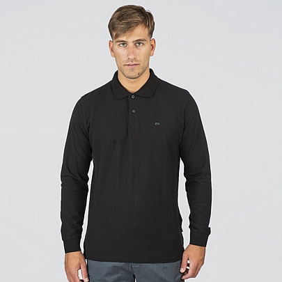 Πόλο πικέ μπλούζα σε μαύρο