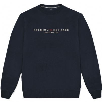 Φούτερ λαιμόκοψη(Brushed Fleece)με τύπωμα σε μπλε σκούρο
