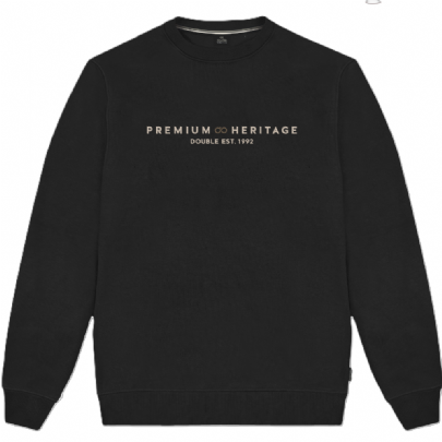 Φούτερ λαιμόκοψη(Brushed Fleece)με τύπωμα σε μαύρο