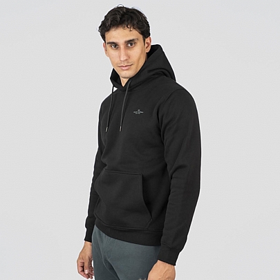 Hoodie with High Density Print (Brushed Fleece)σε μαύρο
