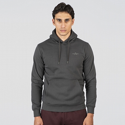 Hoodie with High Density Print (Brushed Fleece)σε γκρι ανθρακί