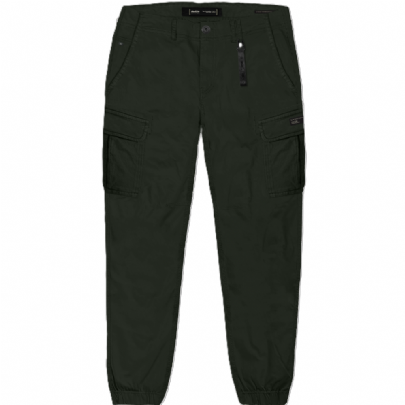  Cargo Pants with Elasticated Hem σε κυπαρρισί forest green