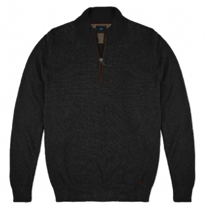 Knit Half-Zip σε μαύρο χρώμα