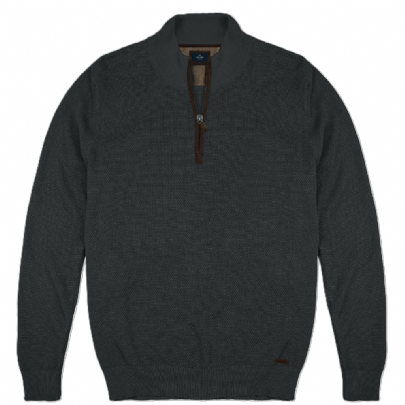 Knit Half-Zip σε μπλε-γκρι