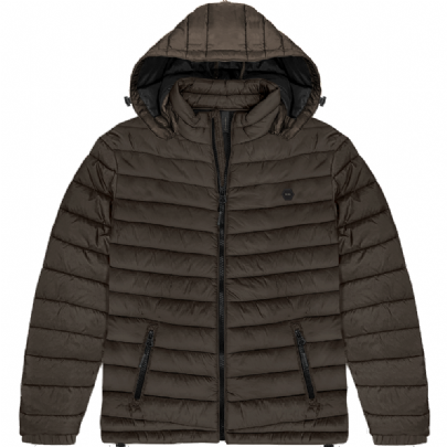 Puffer Jacket με αποσπώμενη κουκούλα σε καφέ Puffer Jacket με αποσπώμενη κουκούλα σε καφέ