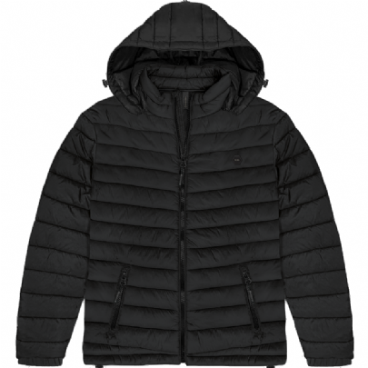 Puffer Jacket με αποσπώμενη κουκούλα σε μαύρο Puffer Jacket με αποσπώμενη κουκούλα σε μαύρο