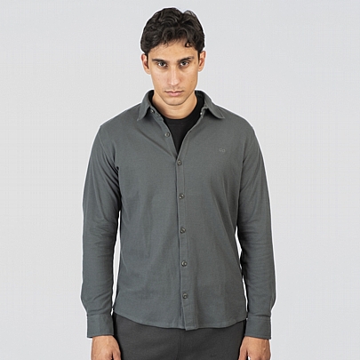 Shirts (Special Pique Fabric) σε μπλε-γκρι