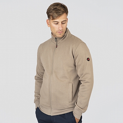  Full-Zip with Stand-up Collar (Brushed Fleece)σε μπεζ σκούρο