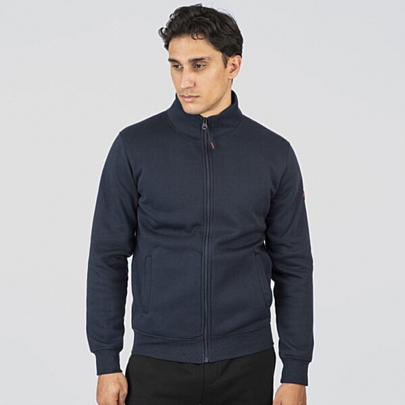 Full-Zip with Stand-up Collar (Brushed Fleece)σε μπλε σκούρο