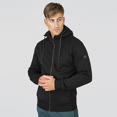 Full-Zip Hoodie (Brushed Fleece) σε μαύρο