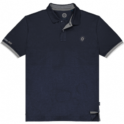 Ανδρικό μπλουζάκι πολο με λεπτομέριες σε χρώμα μπλέ