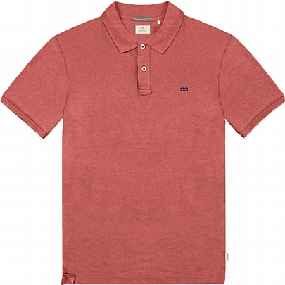 Πόλο μπλούζα με διακριτικό σχέδιο στο στήθος σε κοραλί