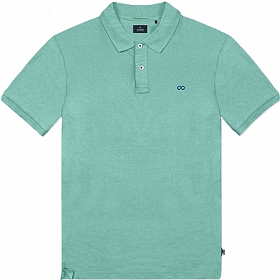 Πόλο μπλούζα με διακριτικό σχέδιο στο στήθος σε άκουα