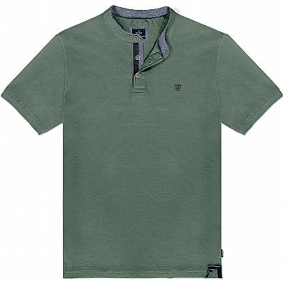 Μπλούζα πικέ με Μάο γιακά σε πράσινο